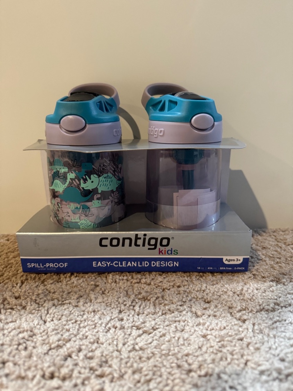Contigo Kids Water Bottles in Teal and Lavender - 2 Pack